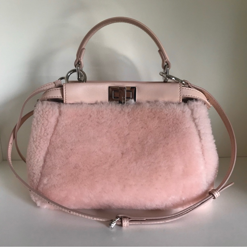 Fendi pink shearling peekaboo